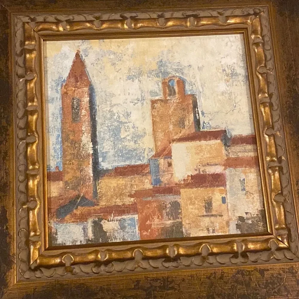 Antique Hand oil painting Frame Vintage